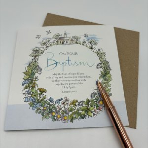 Baptism Wildflowers Single Card