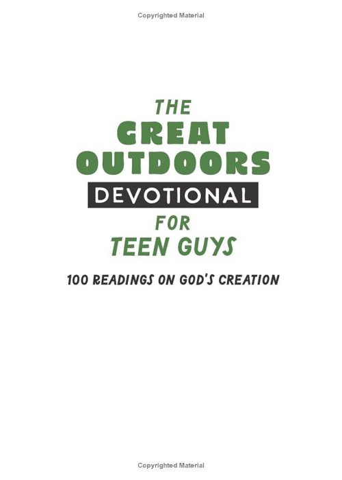 Great Outdoors Devotional for Teen Guys