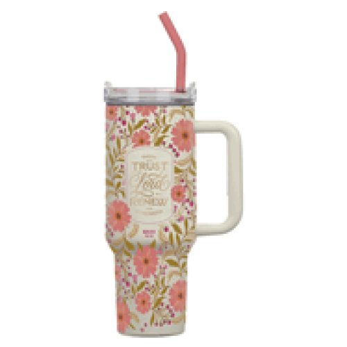 Tumbler SS Coral Floral Those Who Trust In The Lord Isa. 40:31