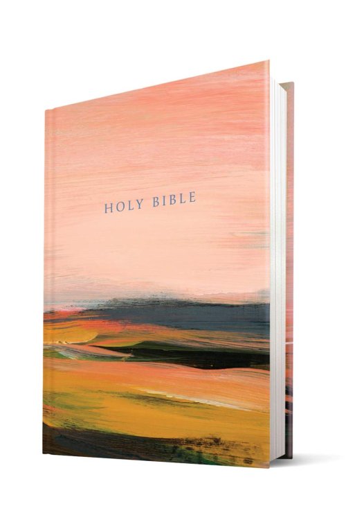 NLT Large Print Slimline Reference Bible (Hardcover, Pink Landscape, Red Letter)