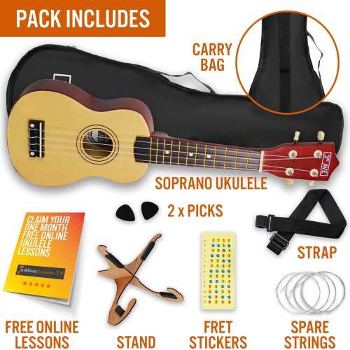 3rd Avenue Soprano Ukulele Pack - Natural