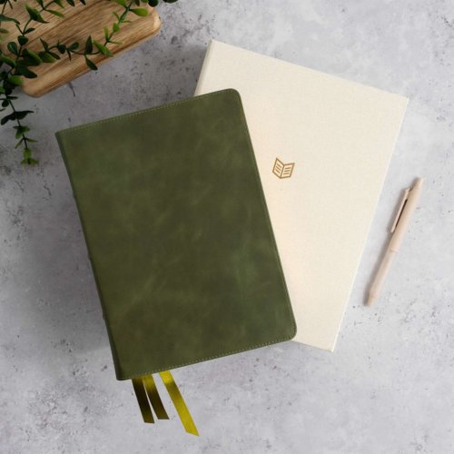 CSB She Reads Truth Bible, Holman Handcrafted Collection, Olive Premium Calfskin