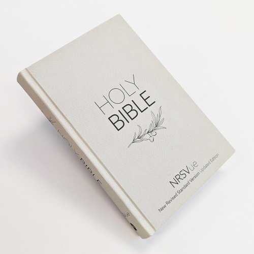 NRSVue Holy Bible, Pale Grey Hardback, Olive Illustration, Navy Ribbon Marker, British Text, NRSVue New Revised Standard Version Updated Editio