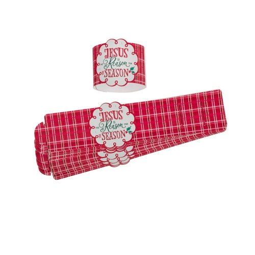 Napkin Ring Set Paper 12pc Jesus is the Reason