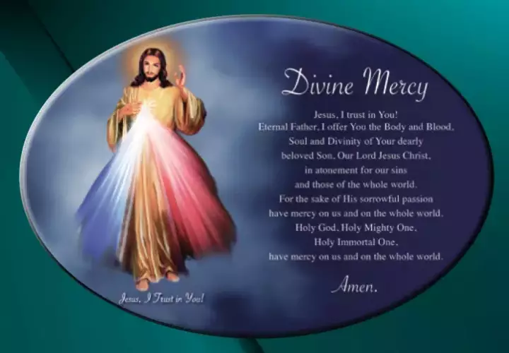 Ceramic Oval Plaque/Divine Mercy