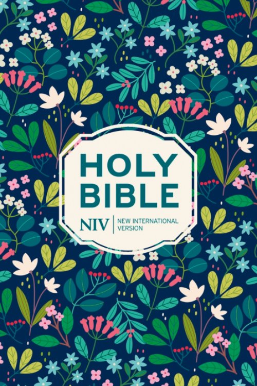 NIV Pocket Bible, Teal, Hardback, Bible Guide, Help & Guidance, Reading Guide, Floral Design