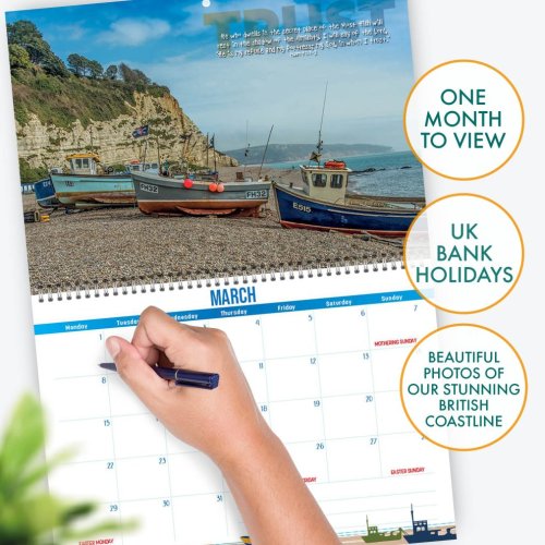 Inspirational Coastal Calendar 2027 with Bible verses on every page