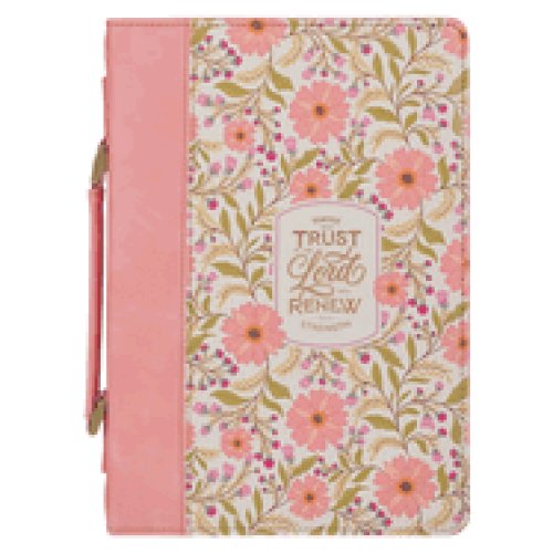 Bible Cover Fashion Coral Floral Those Who Trust In The Lord Isa. 40:31