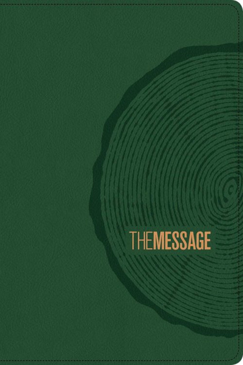 The Message Bible Large Print, Bible, Green, Imitation Leather, Gift Edition, Presentation Page, Maps, Ribbon Marker