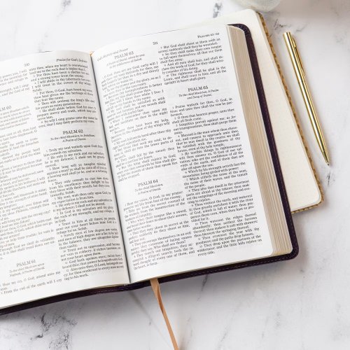 KJV Thinline Bible, Purple LeatherTouch