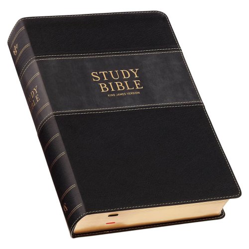 KJV Study Bible LP Faux Leather, Two-tone Black and Gray