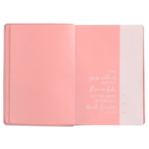 Devotional Bible NLT for Women Faux Leather, Pink