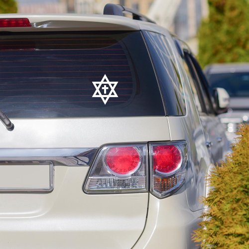 Star Of David with Cross Vinyl Decal