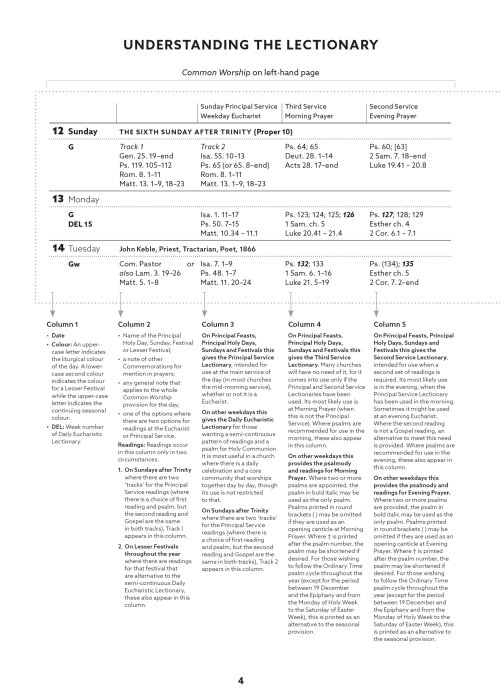 Common Worship Lectionary 2026