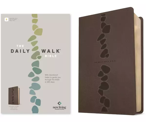 Daily Walk Bible NLT (LeatherLike, Stepping Stones Dark Taupe, Filament Enabled)