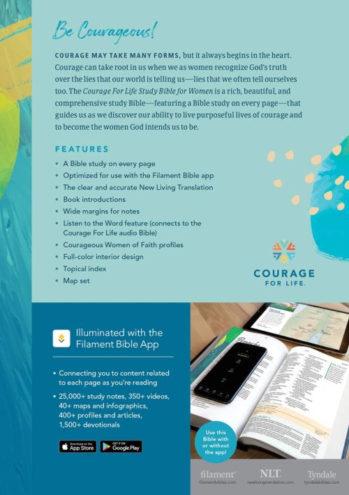 NLT Courage For Life Study Bible for Women, Filament Enabled (Softcover)