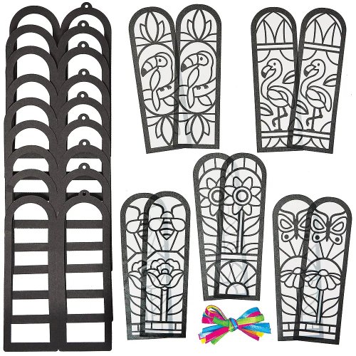 Summer Stained Glass Effect Colour-In Bookmark Kits (10 Pack)