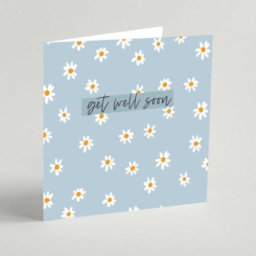Get Well Soon Daisy Square Card