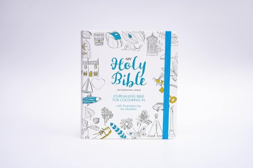 NIV Colouring & Journalling Bible, White Hardback, Wide Margin