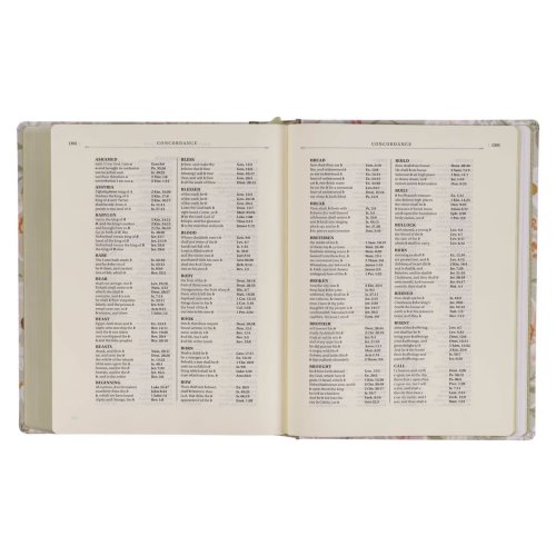 Sage Green Floral Hardcover Amelia Collection Large Print King James Version Note-taking Bible - Luke 22:42