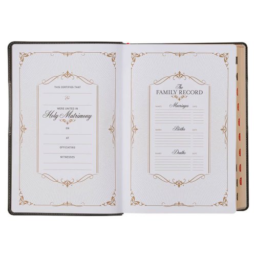 KJV Study Bible LP Faux Leather, Two-tone Black and Gray