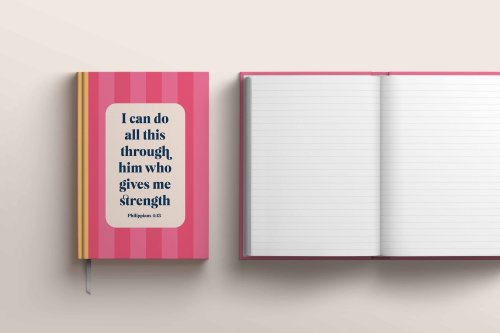 Philippians 4:13 Christian Notebook - Premium Hardback Bible Verse Journal - I Can Do All This Through Him Who Gives Me Strength