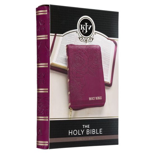 KJV Bible Compact Faux Leather, Merlot w/zipper