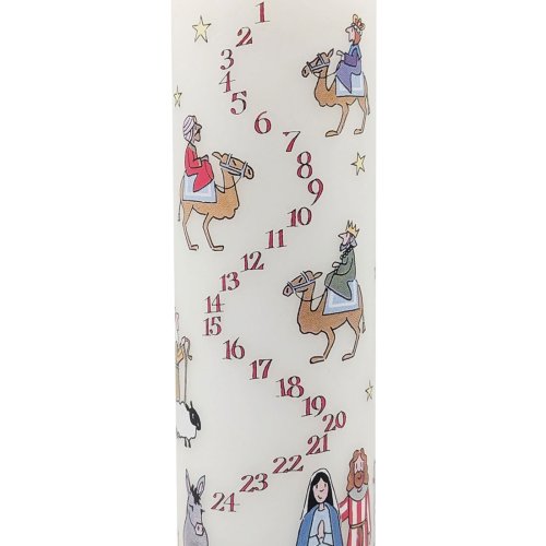 20cm Nativity Pillar Advent Candle - Single