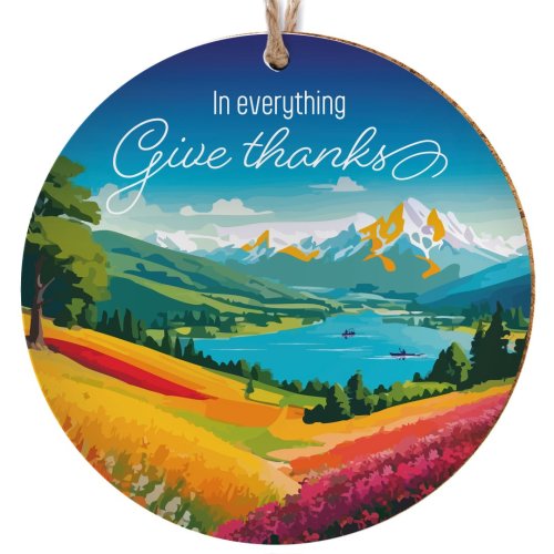 Give Thanks Ceramic Hanging Decoration