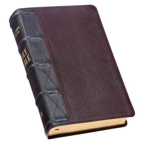 KJV Bible Giant Print Standard-size Full-grain Leather, Burgundy/Mahogany