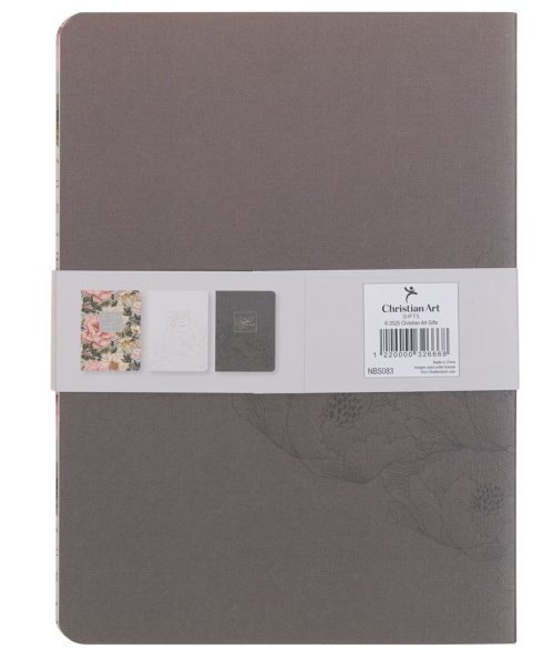 Strong and Courageous Delicate Pink Dahlia Notebook Set - Joshua 1:9