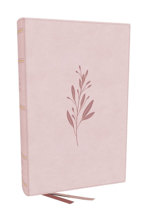 NKJV, End-of-Verse Reference Bible, Personal Size Large Print, Pink Leathersoft, Thumb Indexed, Red Letter, Comfort Print