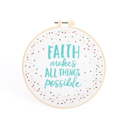 Faith Makes All Things Possible Embroidery Kit - 20.5cm