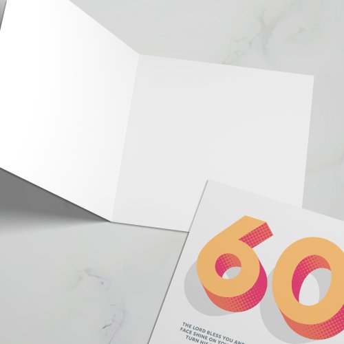 60th birthday card with bible verse. The Lord bless you and keep you. Numbers 6
