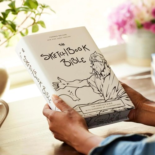 The Sketchbook Bible: The Complete Bible with Hundreds of Illustrations (NKJV, Hardcover, Red Letter, Comfort Print)
