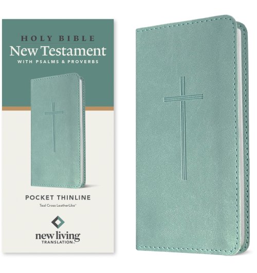 NLT Pocket Thinline New Testament with Psalms and Proverbs (LeatherLike, Teal Cross)