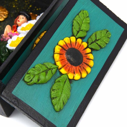 Small Nativity Retablo - Turquoise