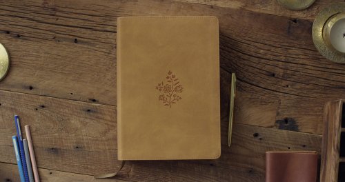 ESV Single Column Journaling Bible, Large Print (TruTone, Nubuck Caramel, Wildflower Design)