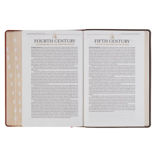KJV Dark Brown and Honey Brown Faux Leather Large Print King James Version Study Bible with Thumb Index