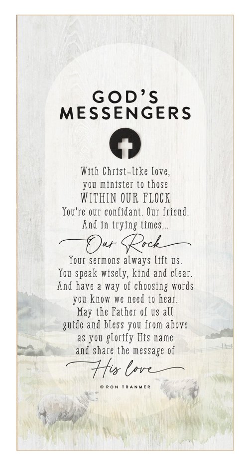 Plaque-Black Wood Emblem-God's Messengers (6.75 x 13.625)