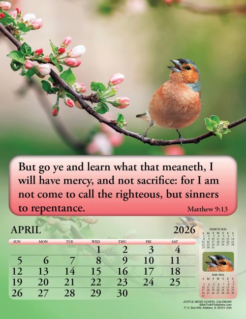 Joyful News 2026 Scripture Calendar Pack of 10