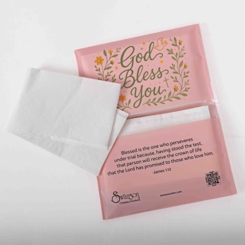 Tissues - God Bless You Dove & Cross (Pack of 12)