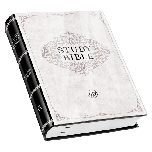 Black with White Dust Jacket Hardcover King James Version Study Bible