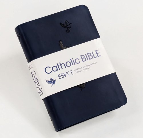 ESV-CE Catholic Bible, Pocket Edition, Navy Blue Flexiback, Debossed Dove, British Liturgical Bible, ESV-CE, Flexiback, Pocket size