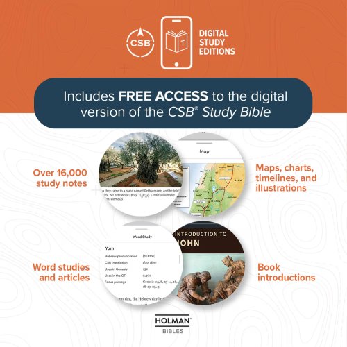 CSB Single-Column Compact Bible, Digital Study Edition, Blush Floral LeatherTouch