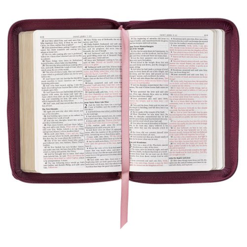 KJV Bible Compact Faux Leather, Merlot w/zipper