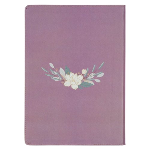 NLT Plum Floral Faux Leather Spiritual Growth Bible