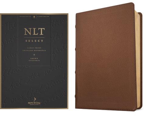 NLT Select Large Print Thinline Reference Bible, Filament Enabled (Goatskin Leather, Brown, Red Letter)
