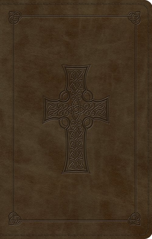 ESV Large Print Value Thinline Bible (TruTone, Olive, Celtic Cross Design)