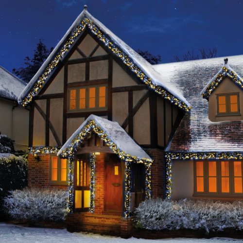 960 Multi-Action LED Cluster Bright Lights with Timer in Mixed Warm White & White (Green Cable)